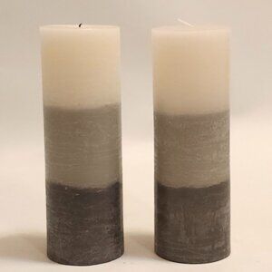 PRETTY Grey Gradient Pillar Candles 8" x 2